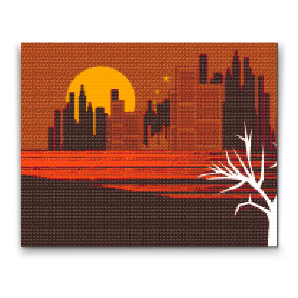 Pintura de diamante - Horizonte naranja