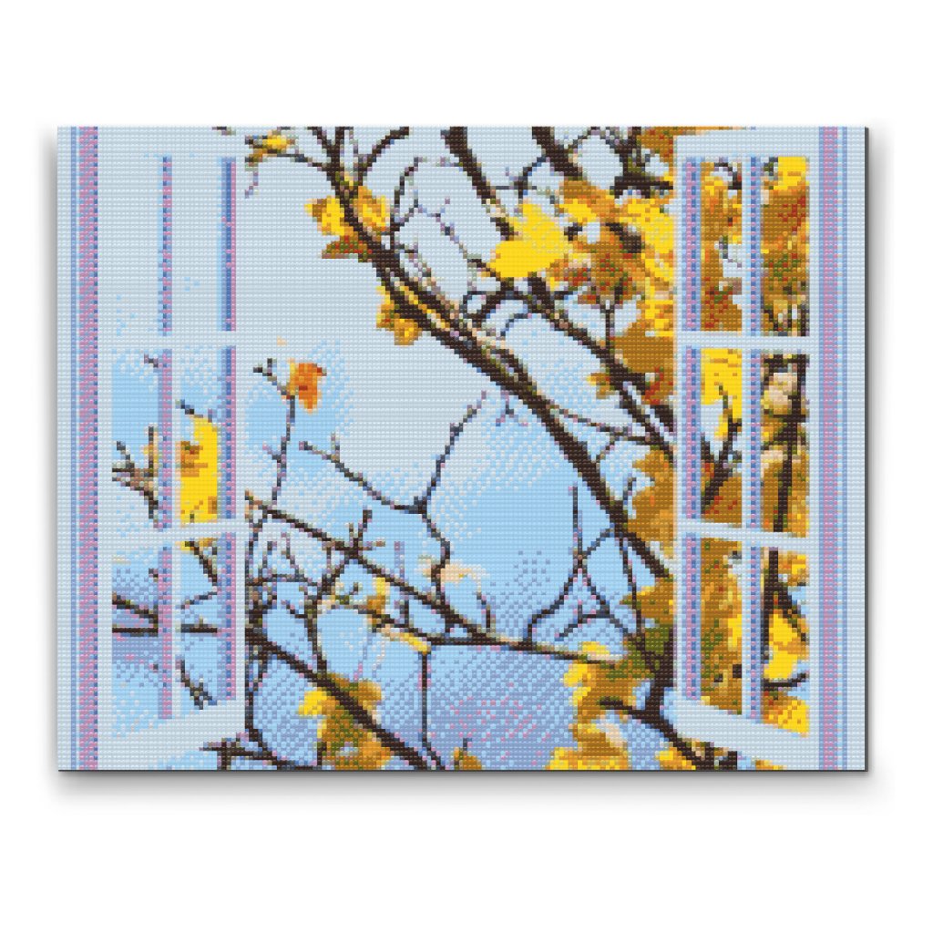 Pintura de diamante - Ventana en otoño