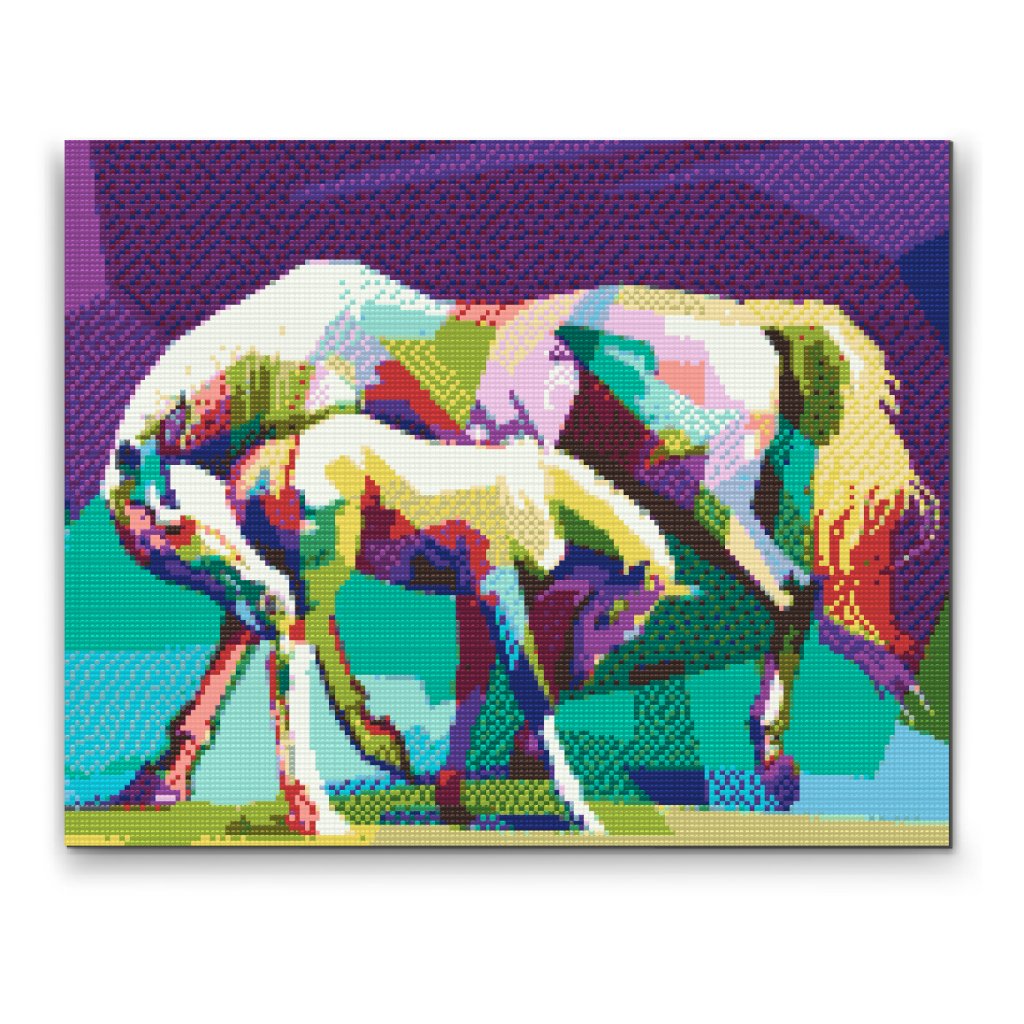 Pintura de diamante - Caballos coloridos