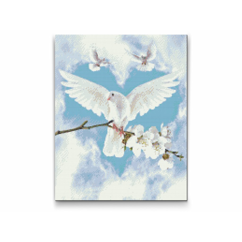 Pintura de diamante - Palomas blancas