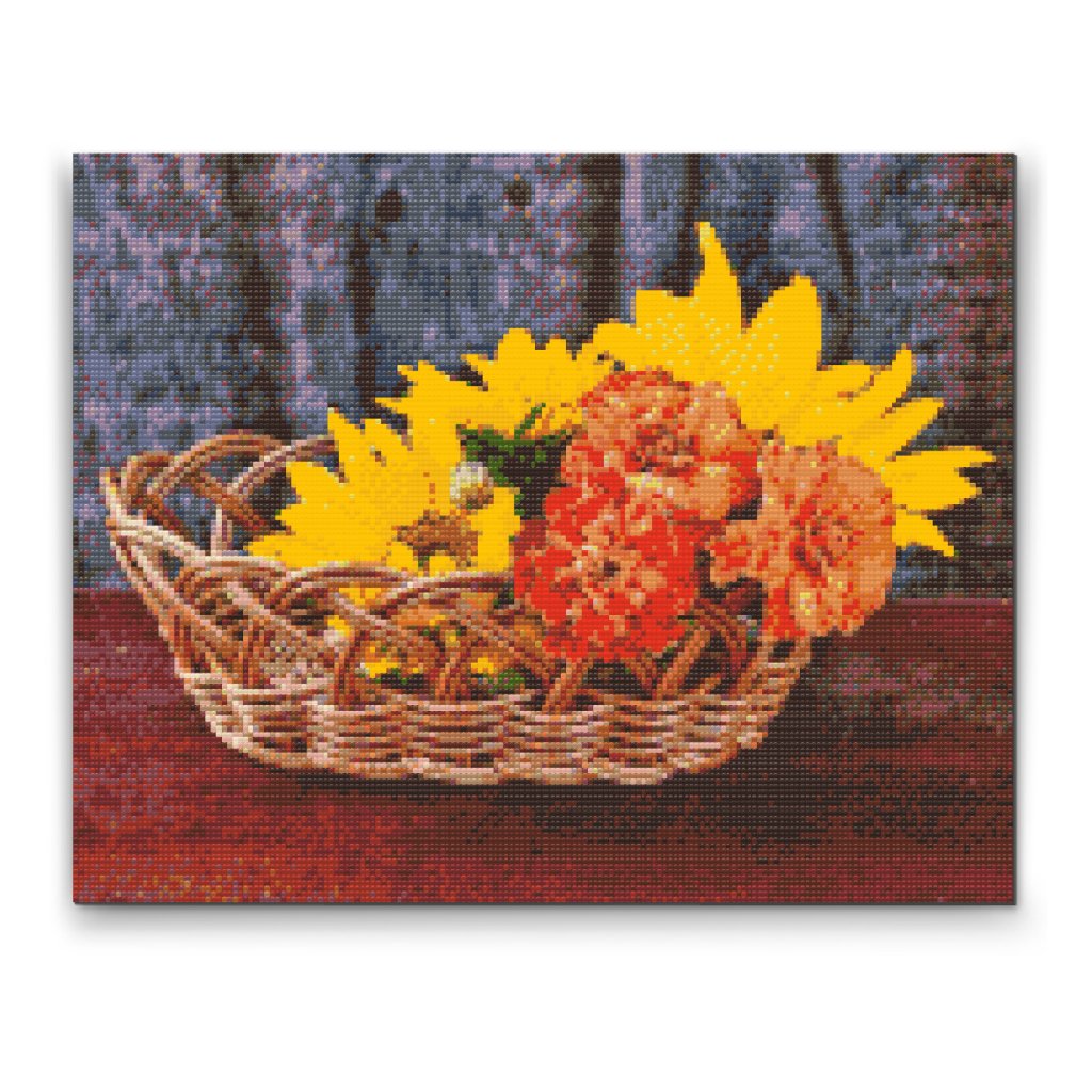 Pintura de diamante - Cesta con flores