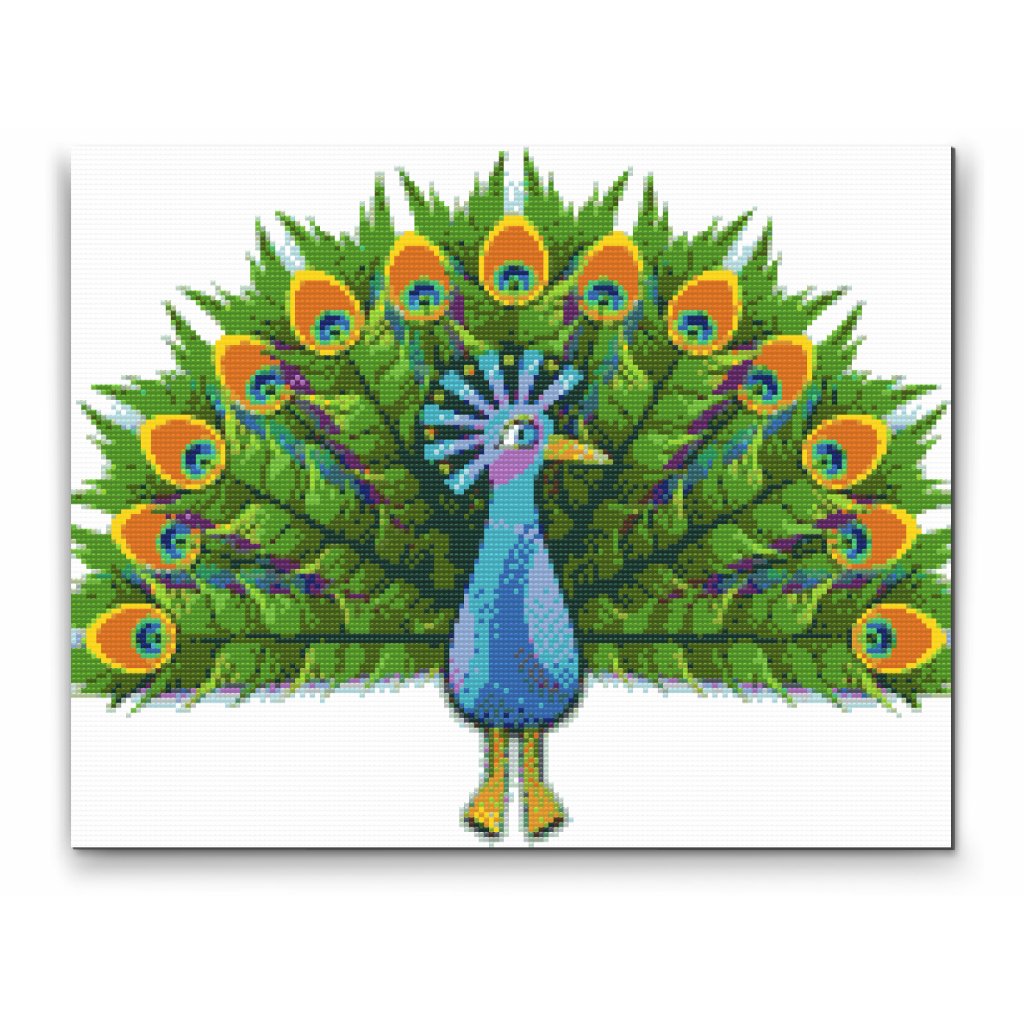 Pintura de diamante - Pavo real pintado