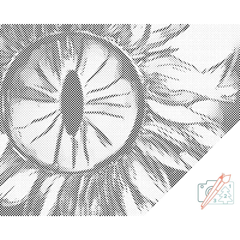 Puntillismo – Flor abstracta
