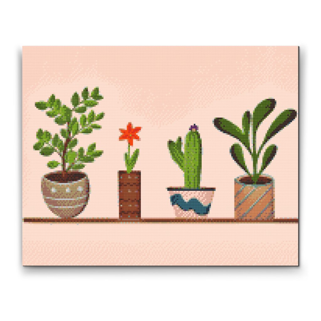 Pintura de diamante - Flores de habitación