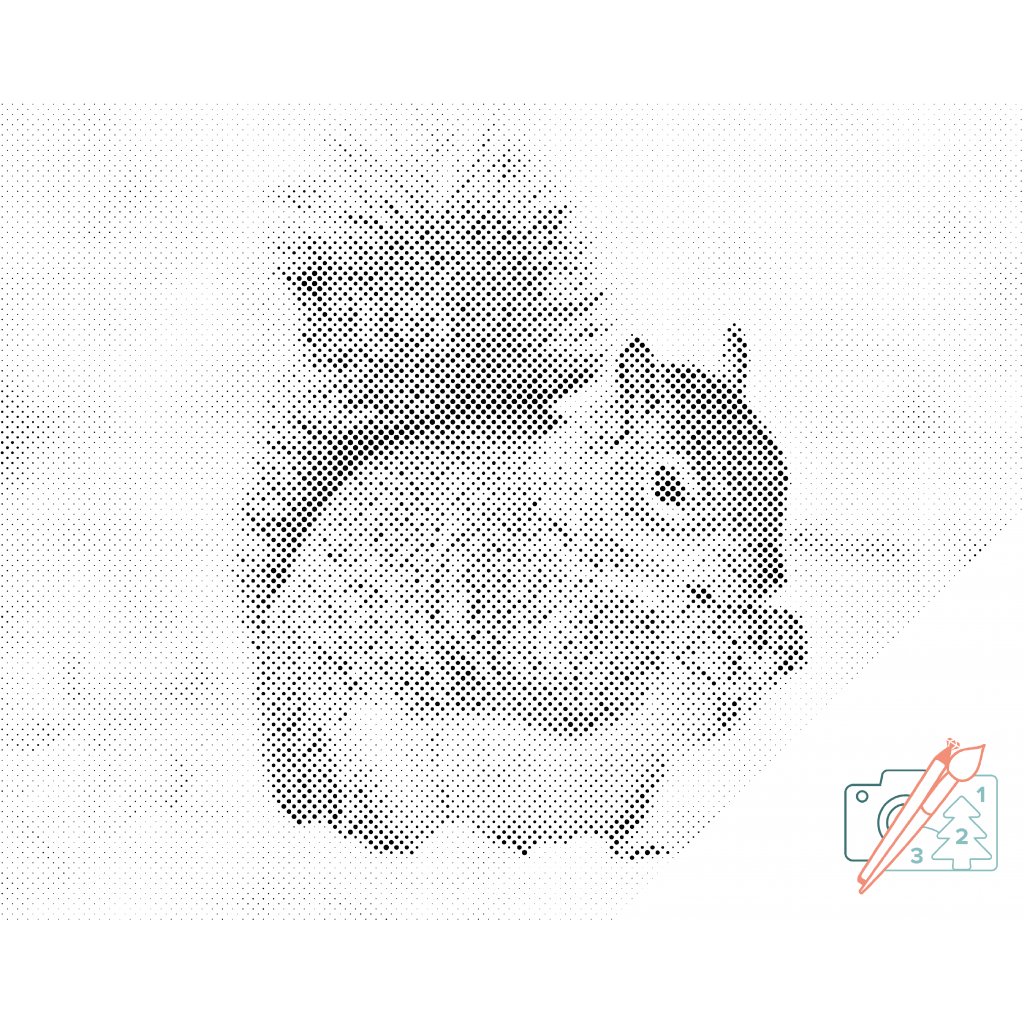 Puntillismo – Ardilla con una nuez