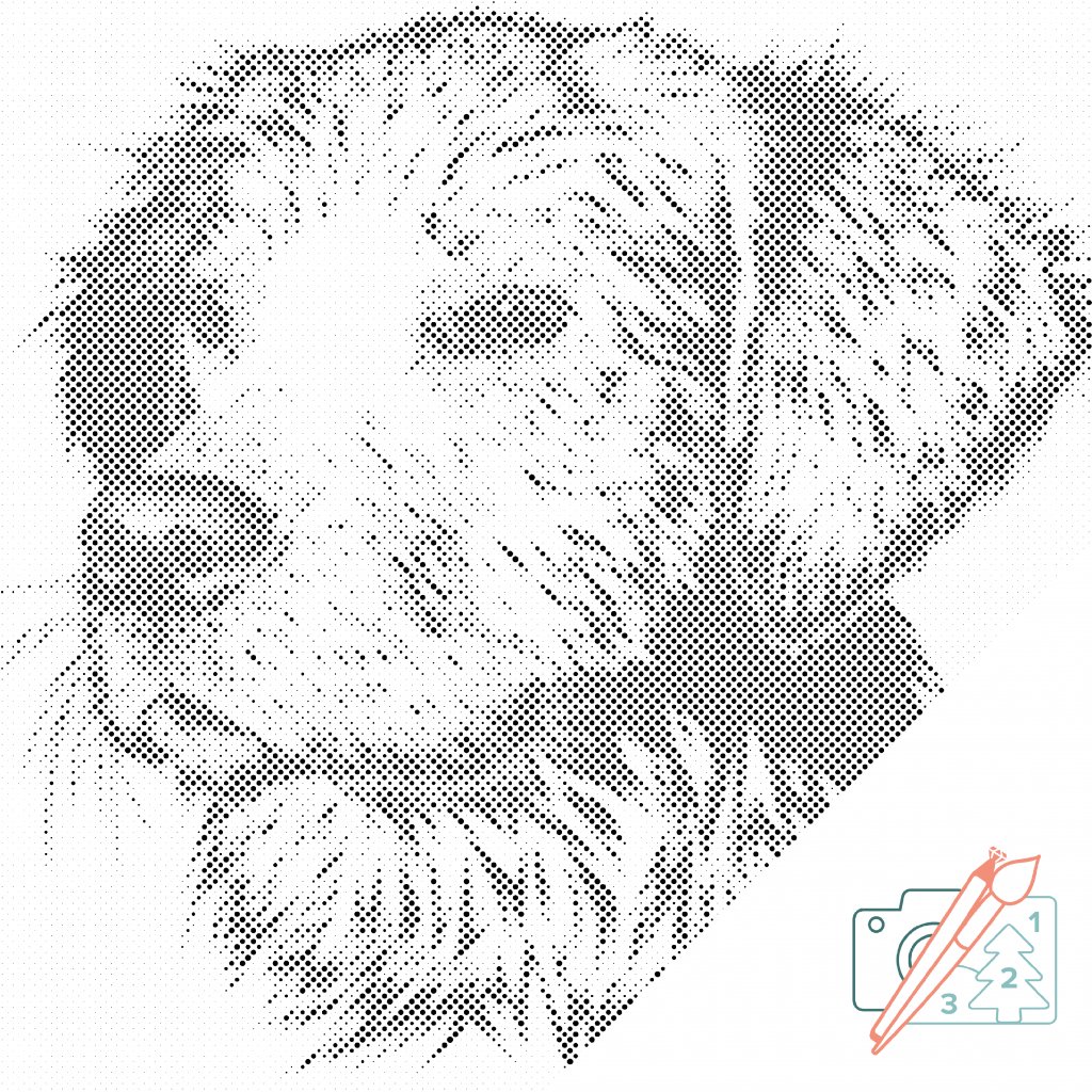Puntillismo – Ilustración de un perro