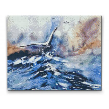 Pintura de diamante - Gaviota volando sobre el mar
