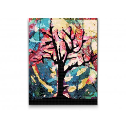 Pintura de diamante - Fondo colorido a espaldas de un árbol