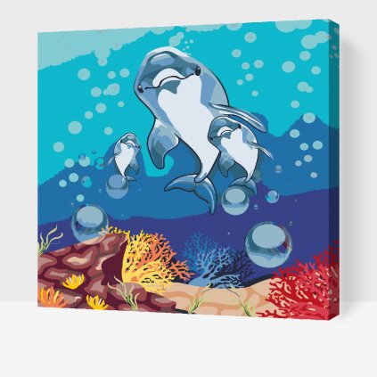 Pintura por números - Delfines de dibujos