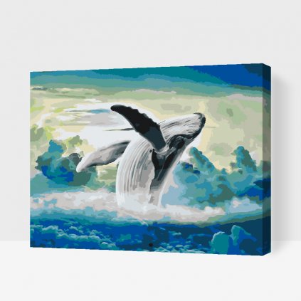 Pintura por números - Ballena en el cielo