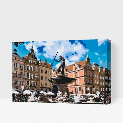 Pintura por números - Fuente de Neptuno en Gdansk, Polonia