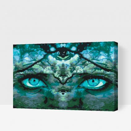 Pintura por números - Mujer oculta en el bosque