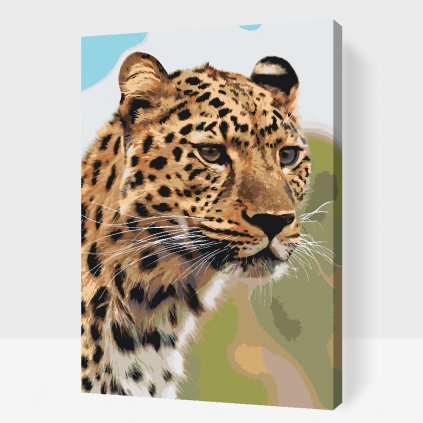 Pintura por números - Leopardo cazando