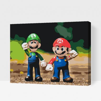Pintura por números - Mario y Luigi
