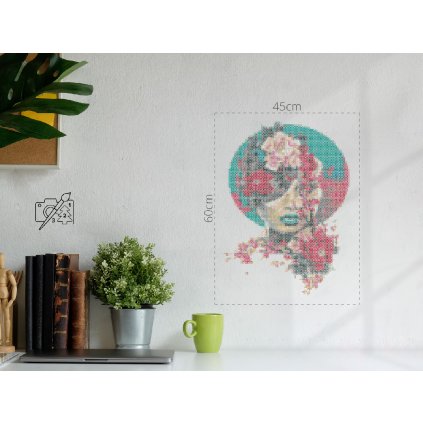 Cuentas para planchar - Mujer con flores