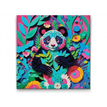 Pintura de diamante - Oso panda feliz