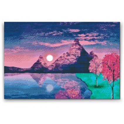 Pintura de diamante - Atardecer en el lago