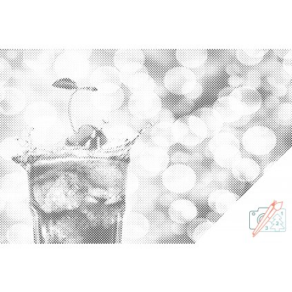 Puntillismo – Cereza en una bebida con hielo