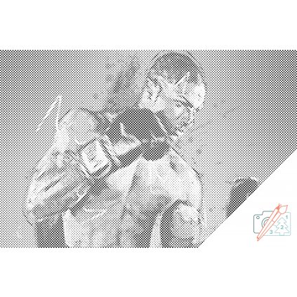 Puntillismo – Ilustración de boxeador