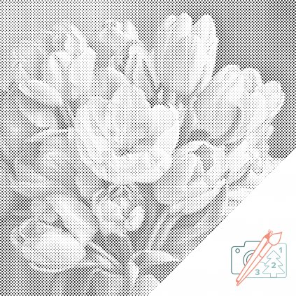 Puntillismo – Un romántico ramo de tulipanes