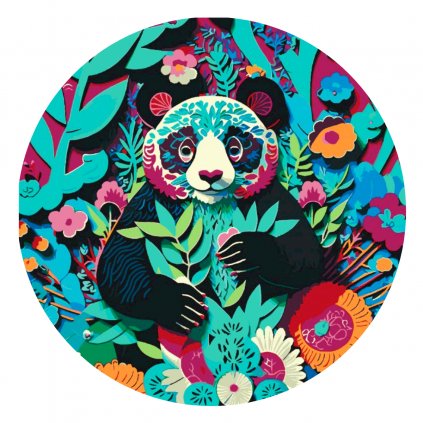 Pintura por números - Oso panda feliz