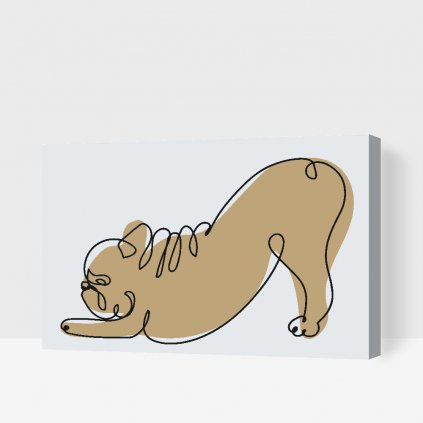 Pintura por números - Bulldog haciendo yoga