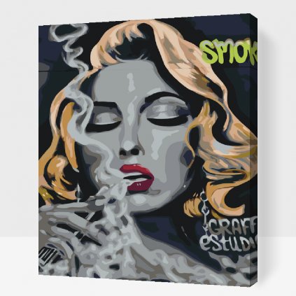 Pintura por números - Mujer con un cigarro