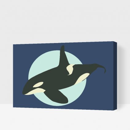 Pintura por números - Orca en el fondo del océano