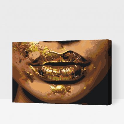 Pintura por números - Labios dorados