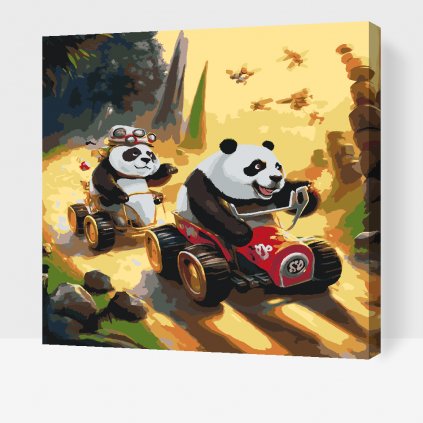 Pintura por números - Carrera de pandas
