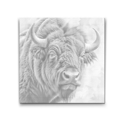 M2_Puntillismo_-_Bisonte_en_tonos_de_verde_apagado