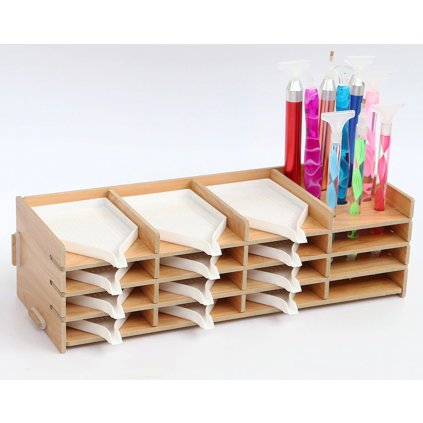 Wooden organizer for trays