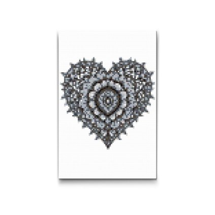 M2_Pintura_con_diamantes_-_Corazón_en_blanco_y_negro