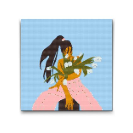 M2_Pintura_con_diamantes_-_Ilustración_-_Mujer_con_tulipanes