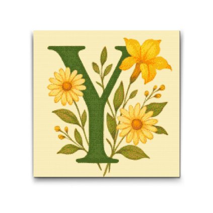 M2_Pintura_con_diamantes_-_Letra_Y_-_Patrón_floral