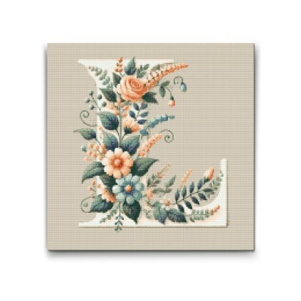 M2_Pintura_con_diamantes_-_Letra_L_-_Patrón_floral