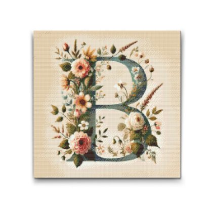 M2_Pintura_con_diamantes_-_Letra_B_-_Patrón_floral