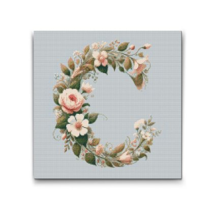 M2_Pintura_con_diamantes_-_Letra_C_-_Patrón_floral