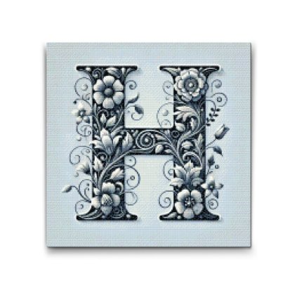 M2_Pintura_con_diamantes_-_Letra_H_-_Patrón_floral
