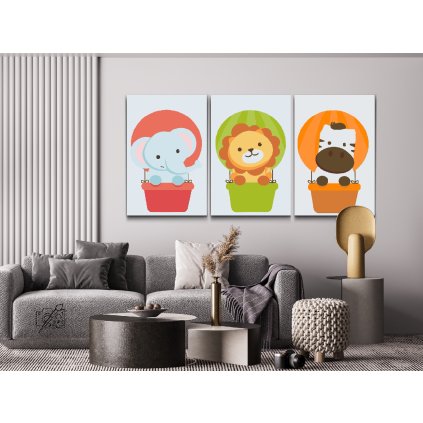 Pintura por números - Animales en globos