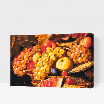Pintura por números - Cesta llena de frutas