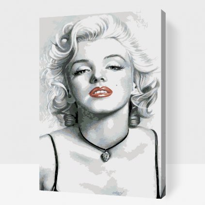 Pintura por números - Marilyn Monroe con los labios rojos