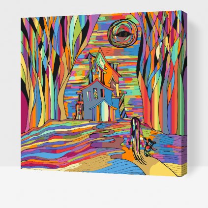Pintura por números - Casa colorida espeluznante