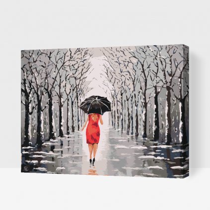 Pintura por números - Mujer caminando por el parque