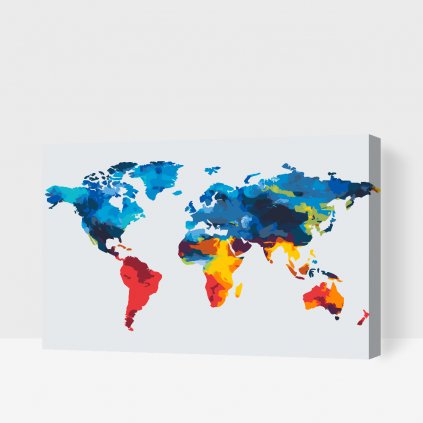 Pintura por números - Mapa del mundo 2