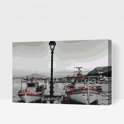 Pintura por números - Barcos en el puerto