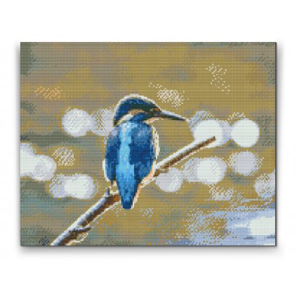Pintura de diamante - Martín pescador en la rama