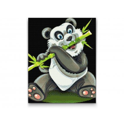 Pintura de diamante - Panda con bambú