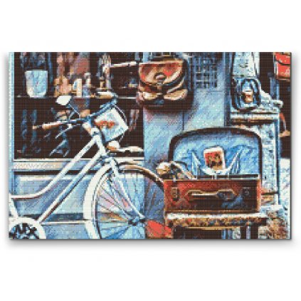 Pintura de diamante - Una bici y una maleta llena de recuerdos