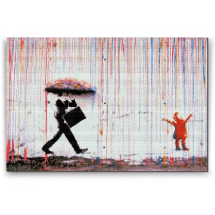 Pintura de diamante - Banksy - Lluvia de colores